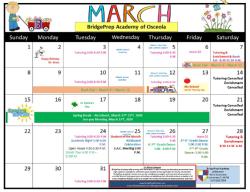 Updated March Calendar 2020